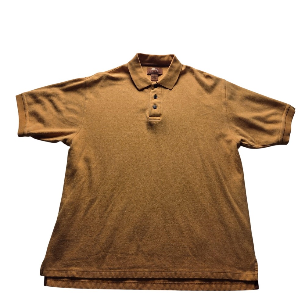 Bob Timberlake Polo Shirt Mens XL Brown Solid Short Sleeve Cotton Knit Top
